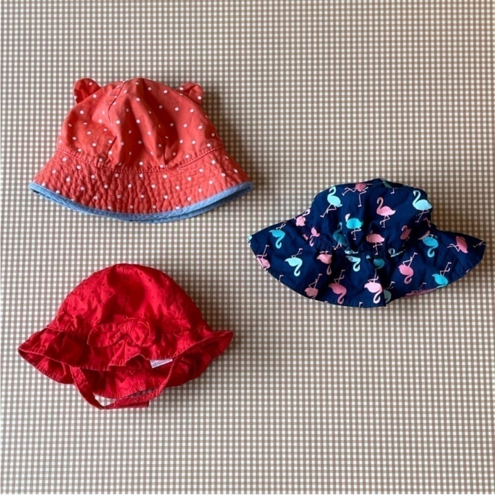 Set of 3 baby girl sun hats. Baby Gap /
Carter's / Gymboree - Picture 2 of 12
